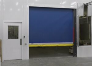 Fabric door in powder coating room inside