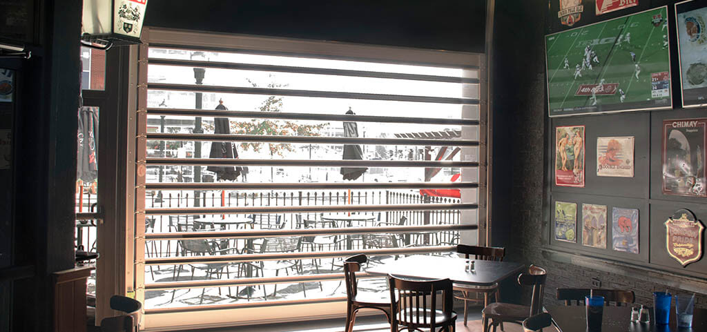 Spiral VP high performance door on bar patio